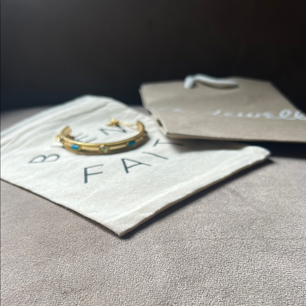 Gold Bracelet with Turquoise Accents